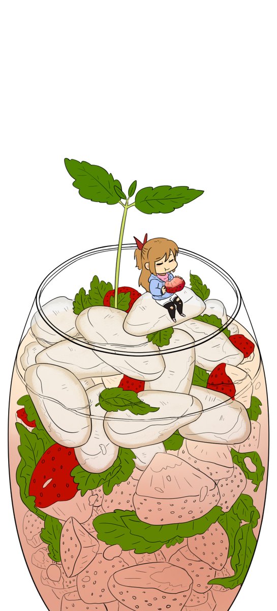 kaylin_pak's tweet image. 🍓🌱Process work for March wallpaper design #illustration #comicartist