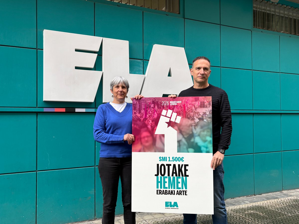 ✊𝐌𝐚𝐢𝐚𝐭𝐳𝐚𝐫𝐞𝐧 𝐋𝐞𝐡𝐞𝐧𝐚✊
◾️ELAk ‘jo ta ke’ jarraituko du #LGS hemen erabaki arte

📢Milaka militante kalera aterako dira #justiziaSoziala|ren alde eta #faxismoa zein #inperialismoaren #aurka 

🗨️‘SMI 1.500; Jo ta ke, hemen erabaki arte’ 

 📲labur.eus/oovxktsw