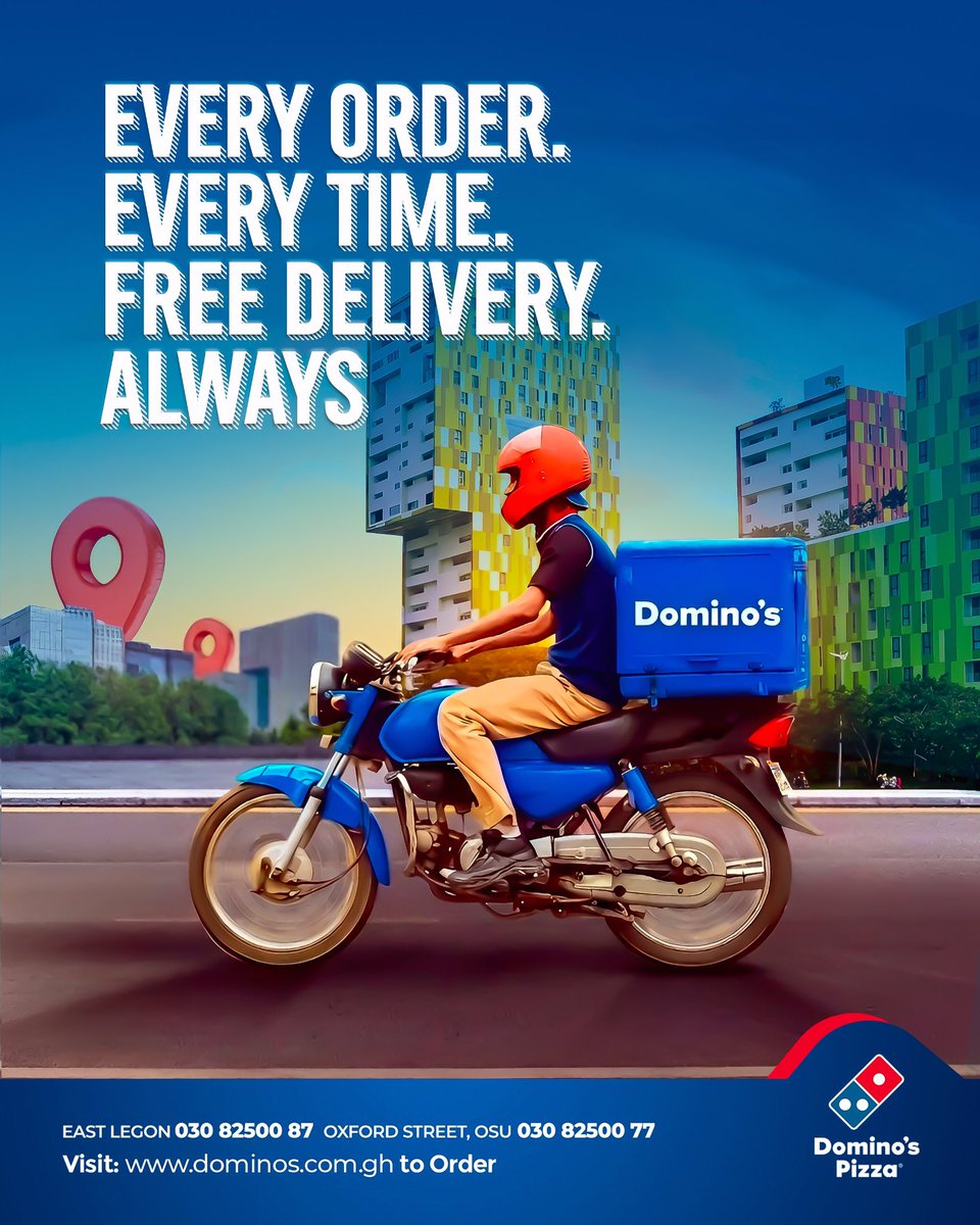 Dominos_GH's tweet image. Free delivery just became your new best friend. 🍕🛵No extra fees. No excuses. Just hot pizza at your door.😋❤️
#DominosPizza#HotAndReady#FreeDelivery#PizzaTimeAnytime