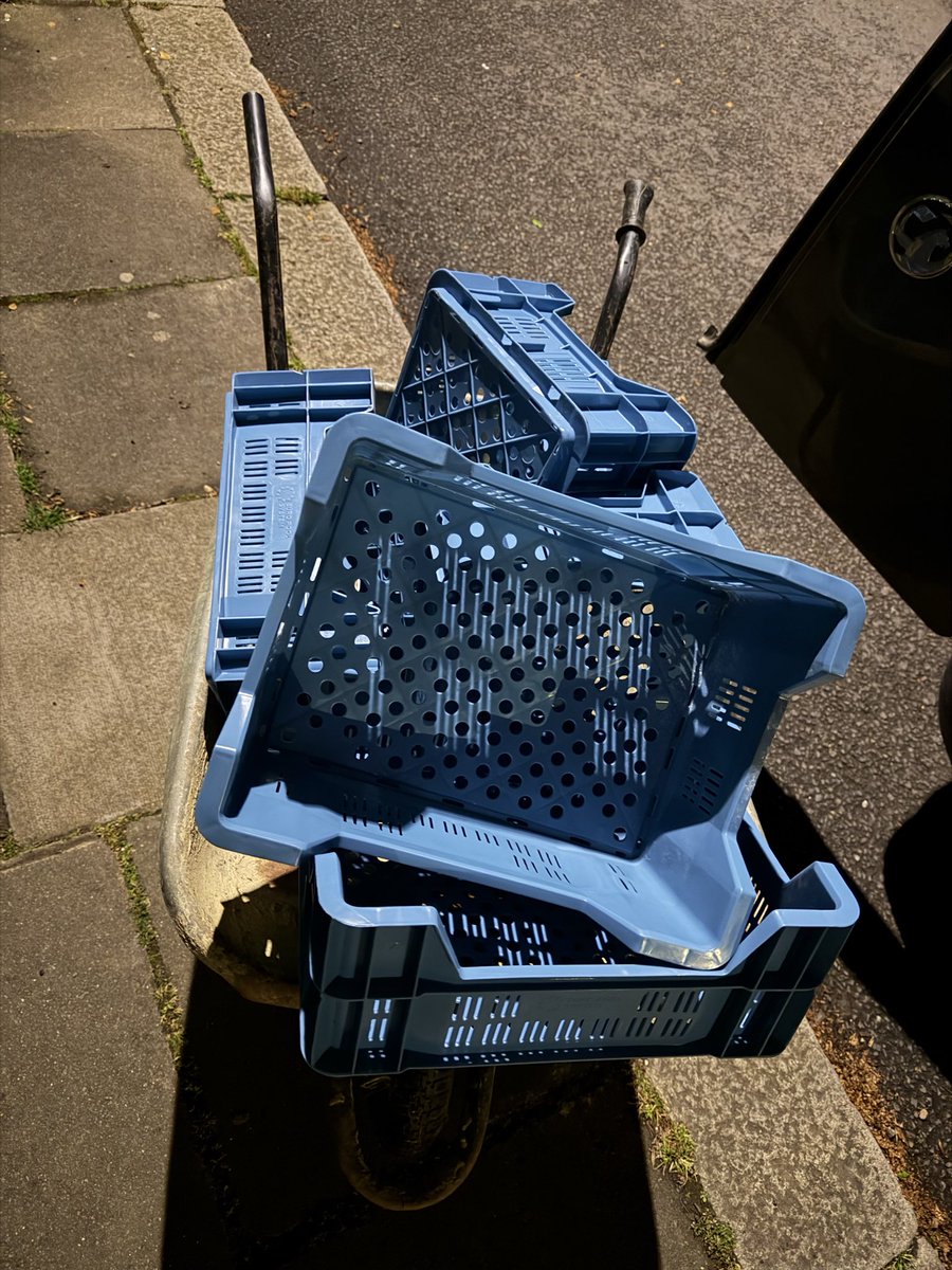 hobibahcesi2's tweet image. A food company was going to throw these cherry tomatoes boxes away so I’ve decided to recycle them at the #allotment I’m sure I’ll find a use for them ☺️