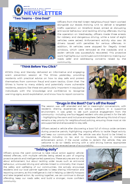 HallGreenWMP's tweet image. #HallGreen - March 2026 Newsletter is now availble