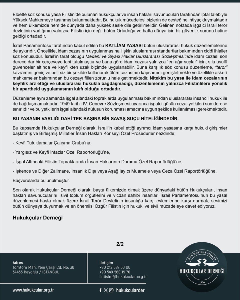 Hukukçular Derneği tweet media