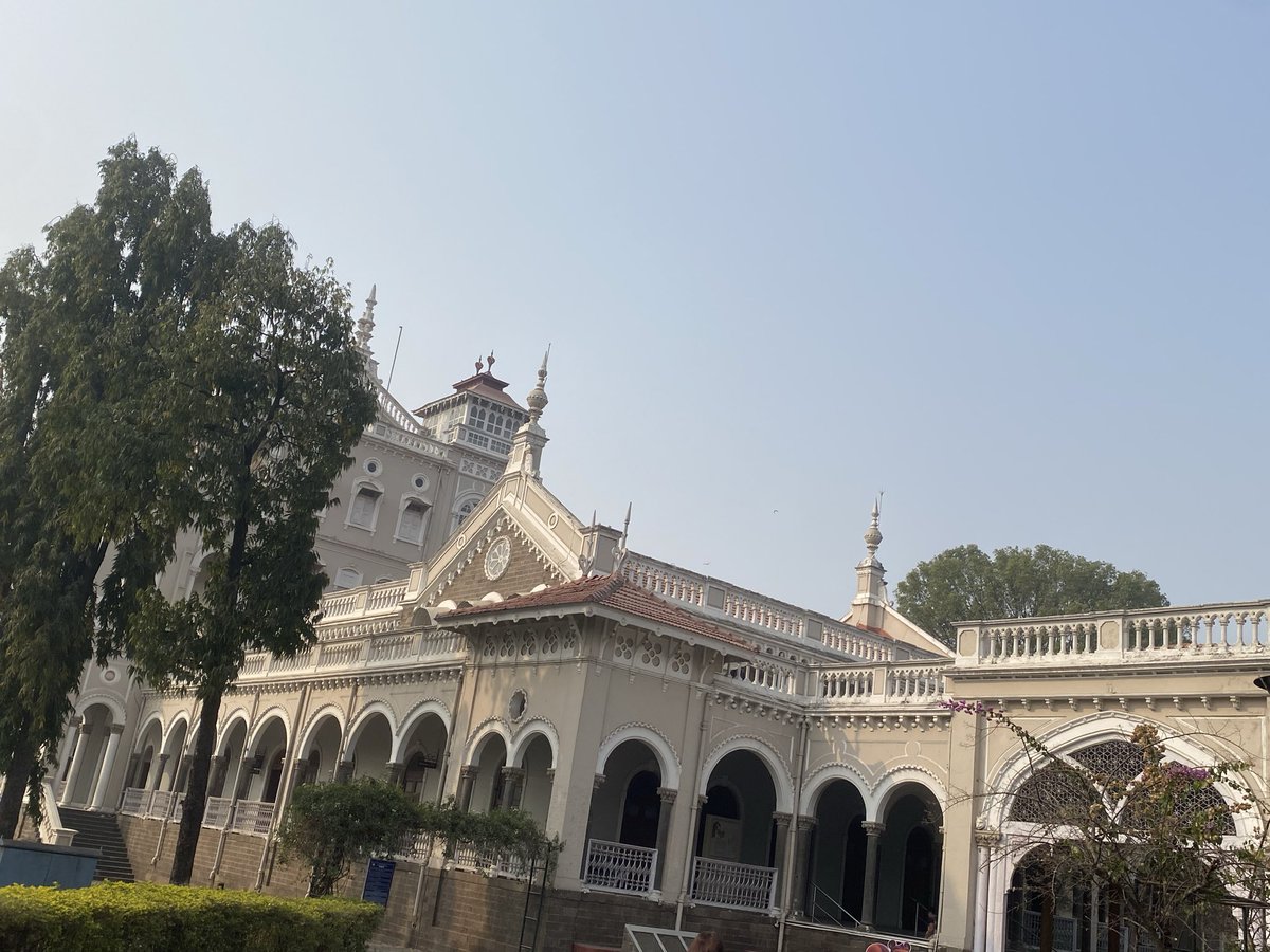 marathe's tweet image. Visited Aga Khan Palace in Pune. It’s mostly homage to Gandhi; he was detained there in semi-luxurious settings by the Brits. The palace itself, architecture is worth seeing; but of all the great places to see in Pune, I’d put this close to the bottom. #Pune #AgakhanPalace