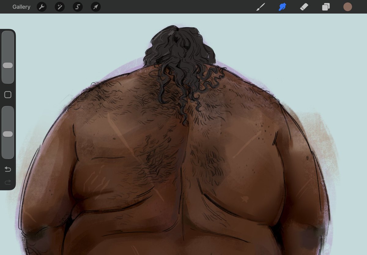 PeachyDash's tweet image. The pursuit of art has lead me to rendering Blackbeards hairy back for far too long💀