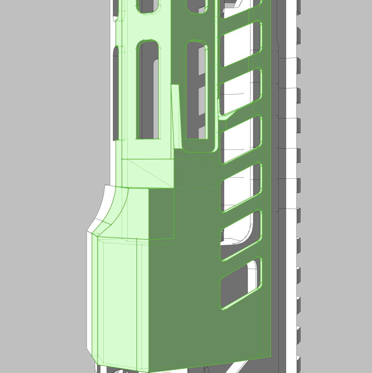 nande198900's tweet image. 爷设计的，轻量化Spear风格原版mcxHandguard

还没来得及生产就给条子一锅端了

蜂窝鱼骨倒是生产了二十多根