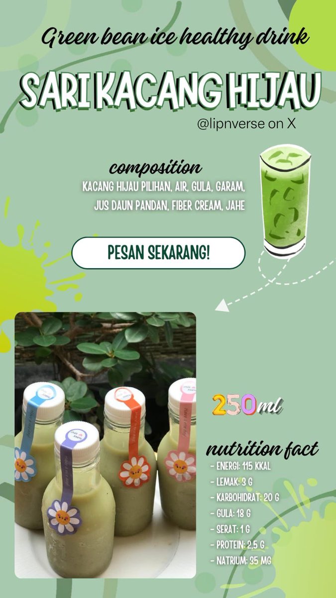lipnverse's tweet photo. iziiiinn.. 🙏🏻 numpang jualan sari kacang ijo yaaah. dom citra raya kab. tangerang. 8k/bottles only ;) https://t.co/mNs1gLCMwj