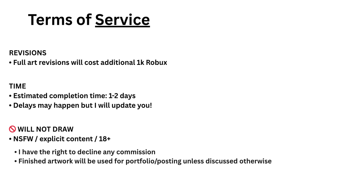 Commission rules / ToS [5/5]