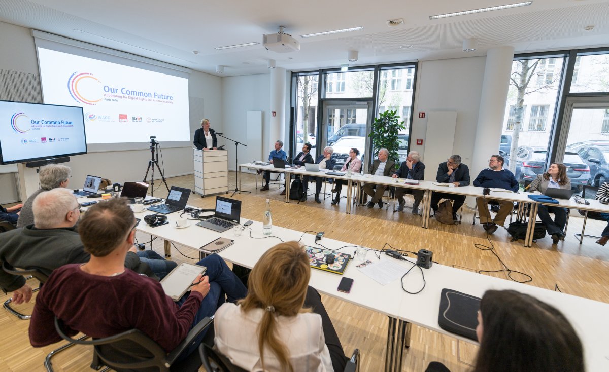 Oikoumene's tweet photo. *Symposium on Digital Justice and AI Accountability underway in Berlin* – exploring the role of faith communities in advocating for digital justice in a time marked by artificial intelligence: https://t.co/NmnMO7Ky5Y #OurCommonDigitalFuture #DigitalJustice @waccglobal https://t.co/M2acdR1WUQ