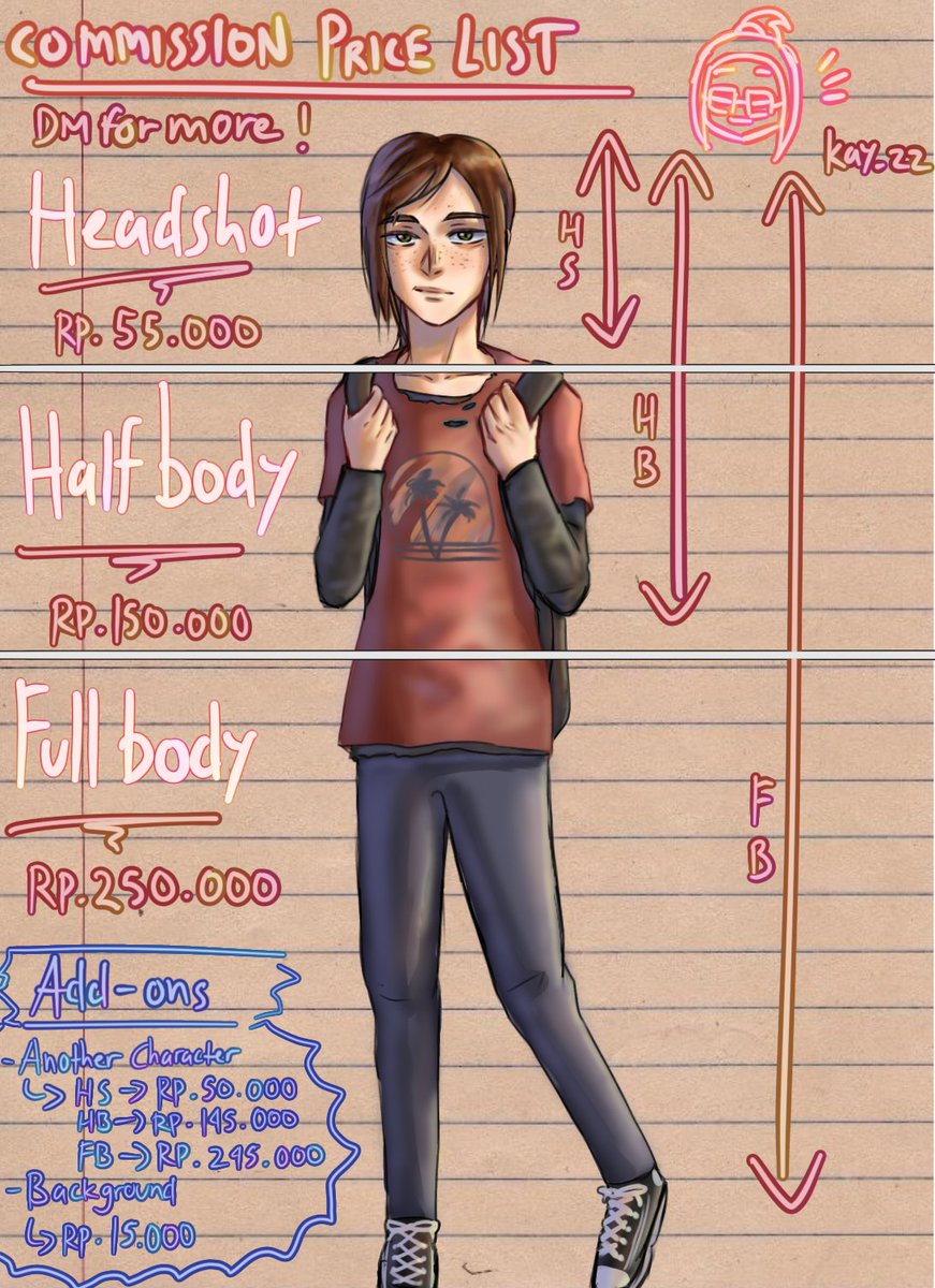 LimKayleen42704's tweet photo. (COMMS OPEN) 
DMS now open!
More info in pinned post! :) 
#zonakaryaid #zonajajan #commission #artistid #artistindonesia #artidn #zonaba #zonauang #comissionart #thelastofus #elliewilliams https://t.co/hTuZTjMN58