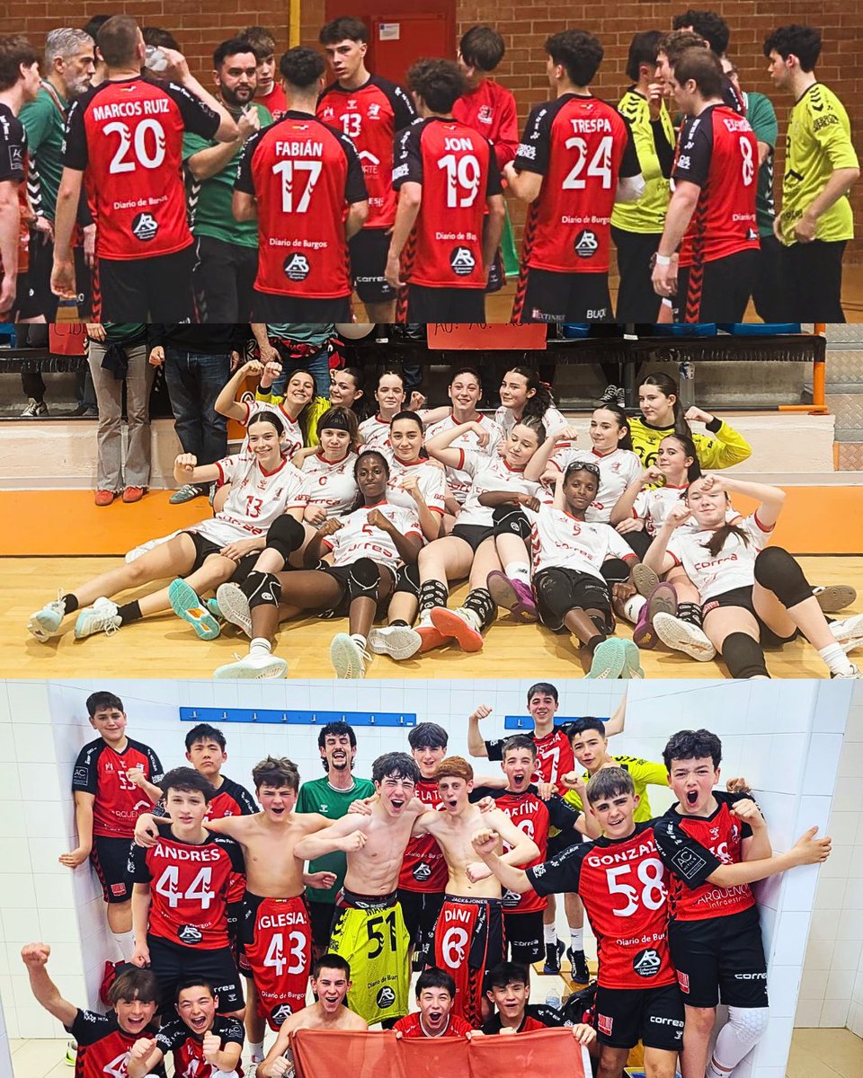 AcademiaBurgos's tweet photo. ❤️🖤 Orgullo de cantera. Orgullo cidiano. 

La Academia cierra un fin de semana exigente dejando grandes sensaciones sobre la pista. Nuestros chicos y chicas han vuelto a demostrar que el futuro del balonmano burgalés está en buenas manos.

👉Las crónicas: https://t.co/8d1ItlkcO1 https://t.co/t9ZY3jGswD