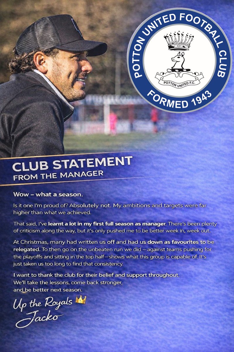A message from manager, <a href="/JackGalatis/">Jack</a>, following the end of the season 💙👇

#UpTheRoyals