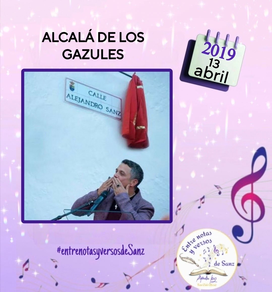 <a href="/NotasVersosSanz/">Entre Notas y Versos de Sanz</a> <a href="/AlejandroSanz/">Alejandro Sanz</a> <a href="/SonyMusicSpain/">Sony Music Spain</a> <a href="/seitrackes/">SeitrackES</a> Tal día como hoy en 2019 <a href="/AlejandroSanz/">Alejandro Sanz</a> inauguraba una calle con su nombre en Alcalá de los Gazules como homenaje por su profunda vinculación con el pueblo de su madre, donde el cantante pasó tantos veranos en su infancia y adolescencia
#Recordando
<a href="/NotasVersosSanz/">Entre Notas y Versos de Sanz</a> 
<a href="/seitrackes/">SeitrackES</a>
