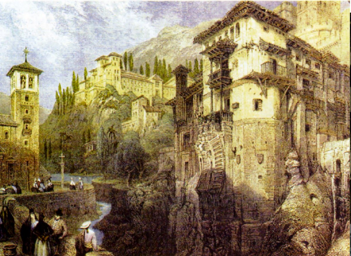 megustagranada's tweet photo. Carrera del Darro en el Siglo XIX. Grabado de David Roberts de 1833. https://t.co/hzDsvlv2jL https://t.co/BLVXJQS9fx