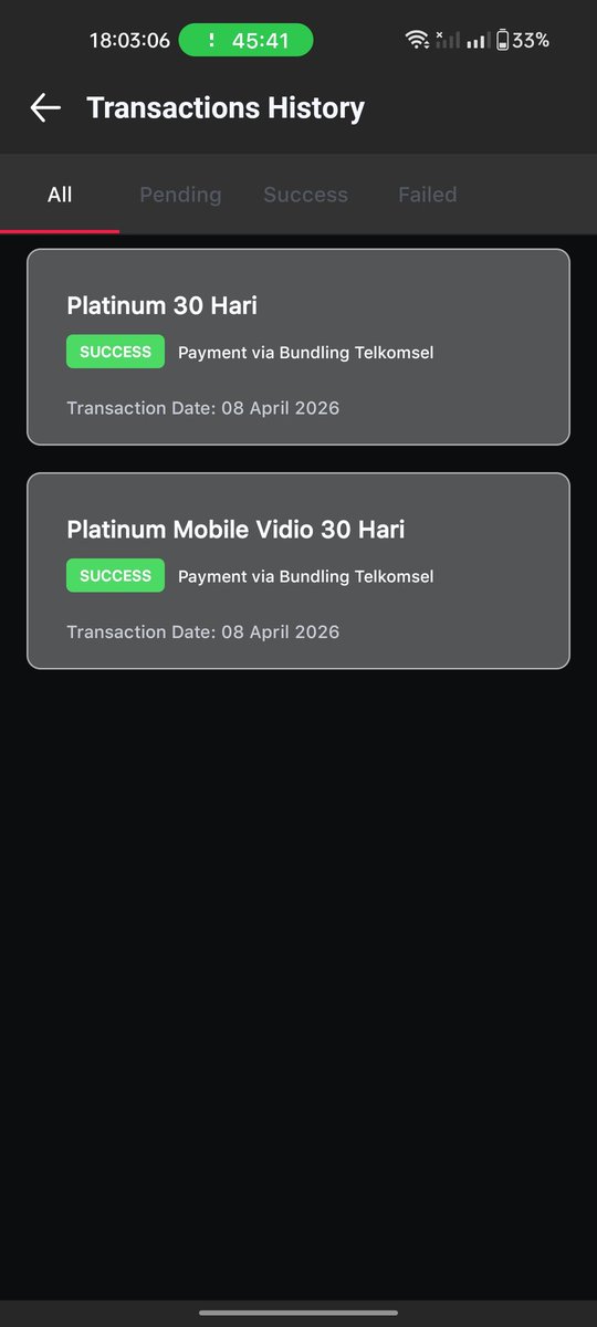woi ga sengaja beli 2 paket Vidio jirr ada yg di mobile sama all device. aku jual aja dah ini yang mau nonton bola, dll di Vidio, sehari aku jual 7k aja ☺️ dm ya