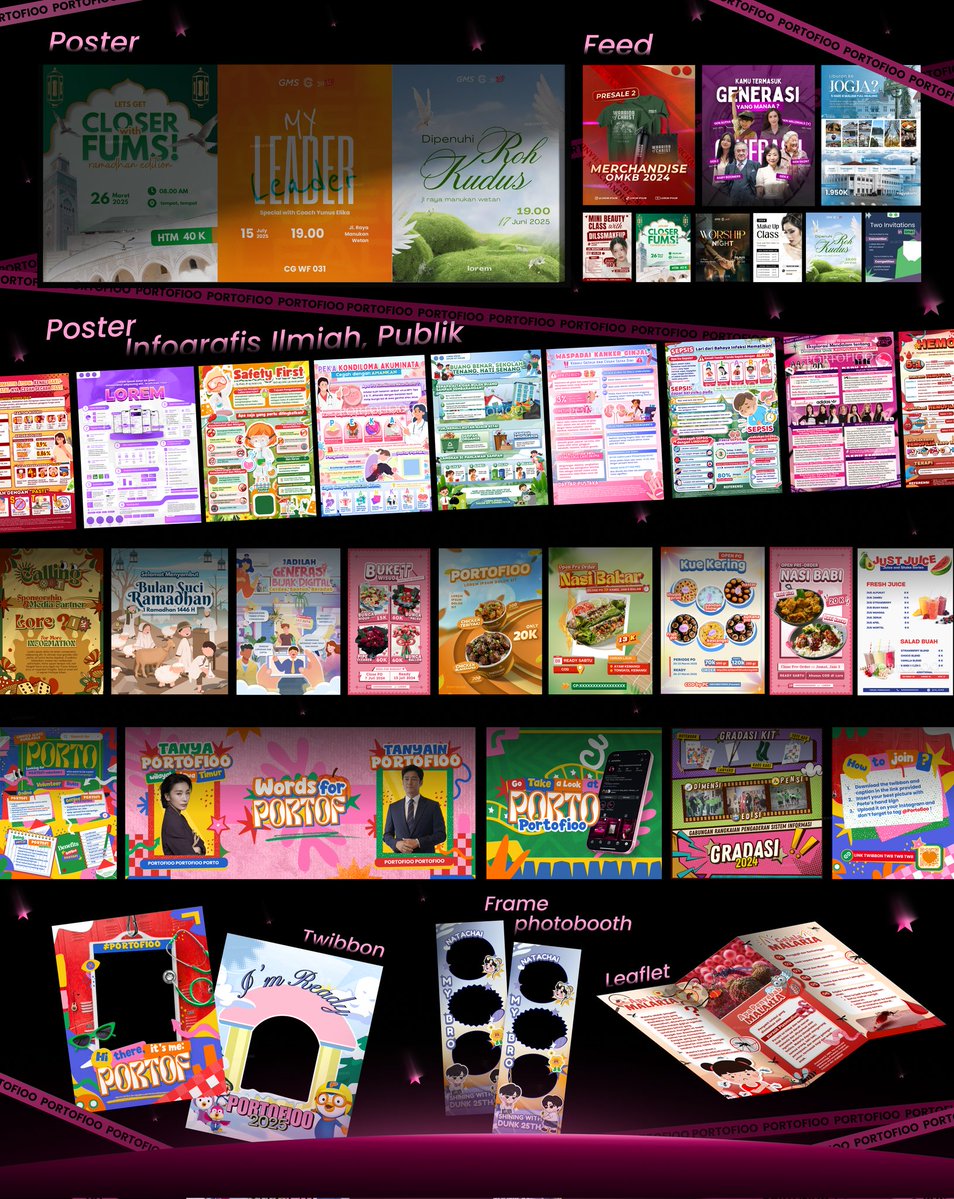 ⠲ 𖹭 . . portofioo | joki poster, ppt, logo, ui/ux tweet media