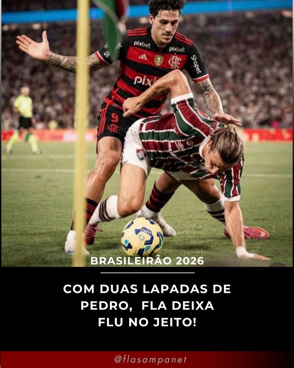 flasampanet's tweet photo. Pedro decide, Flamengo vence o Flu e é vice-líder
Com dois gols de Pedro, o Flamengo venceu o Fluminense no Maracanã, chegou aos 20 pontos e assumiu a vice-liderança do Brasileirão.
#Flamengo #Mengao #FlaFlu #Brasileirao #Pedro https://t.co/VEuEhRM0u6