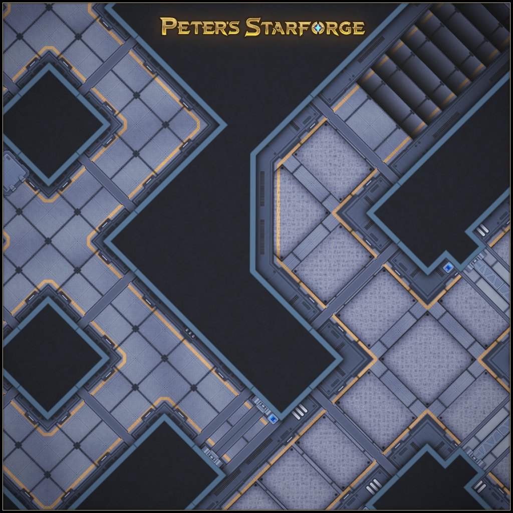 PetersStarforge's tweet photo. Have you seen the new Space Ninja Tileset? It allows you to make an amazing variety of maps for your little star explorers PCs: https://t.co/qAch87icl0 
#starfinder #starfinderrpg #ttrpg #roll20 #scifi_rpg #spaceopera #alienworlds #starfindercommunity #tenno https://t.co/W4SsjD7TB4