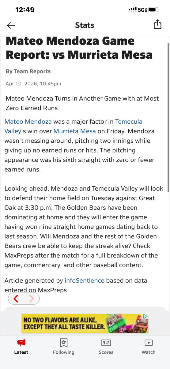 MateoMen13's tweet photo. Outing in Relief vs mesa
Came in for the close 
2ip 3ks 0H 0R
Worked a 3 pitch mix and had feel for all 3. https://t.co/DxOBCwdTz0