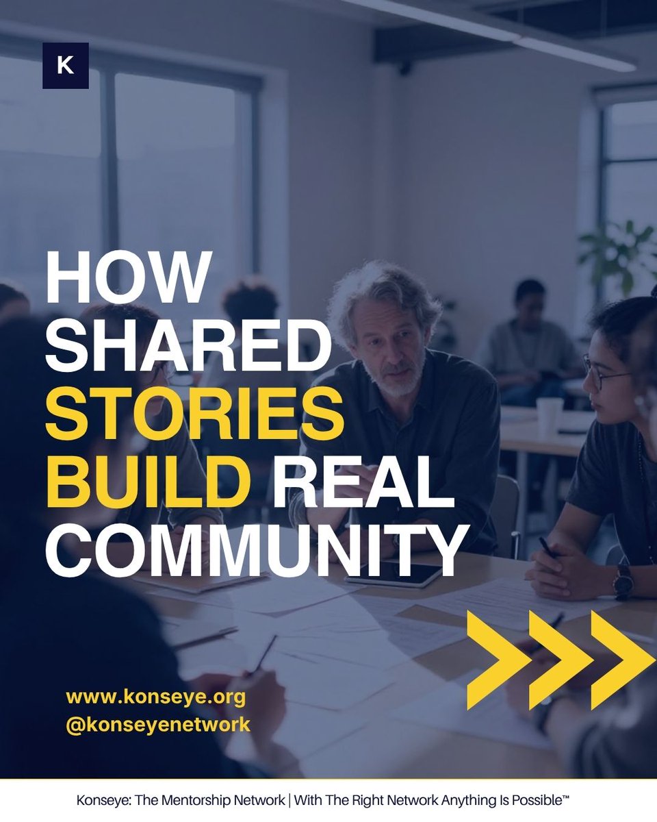 Konseyenetwork's tweet photo. Storytelling isn’t just about impact. It is about connection. This week’s #MondayMusing explores how honest, in-between stories (“I’m still learning too”) help build safe, human-centered communities.

That’s what Konseye is all about.
What story could you share this week? https://t.co/u7Zh7Js3DD