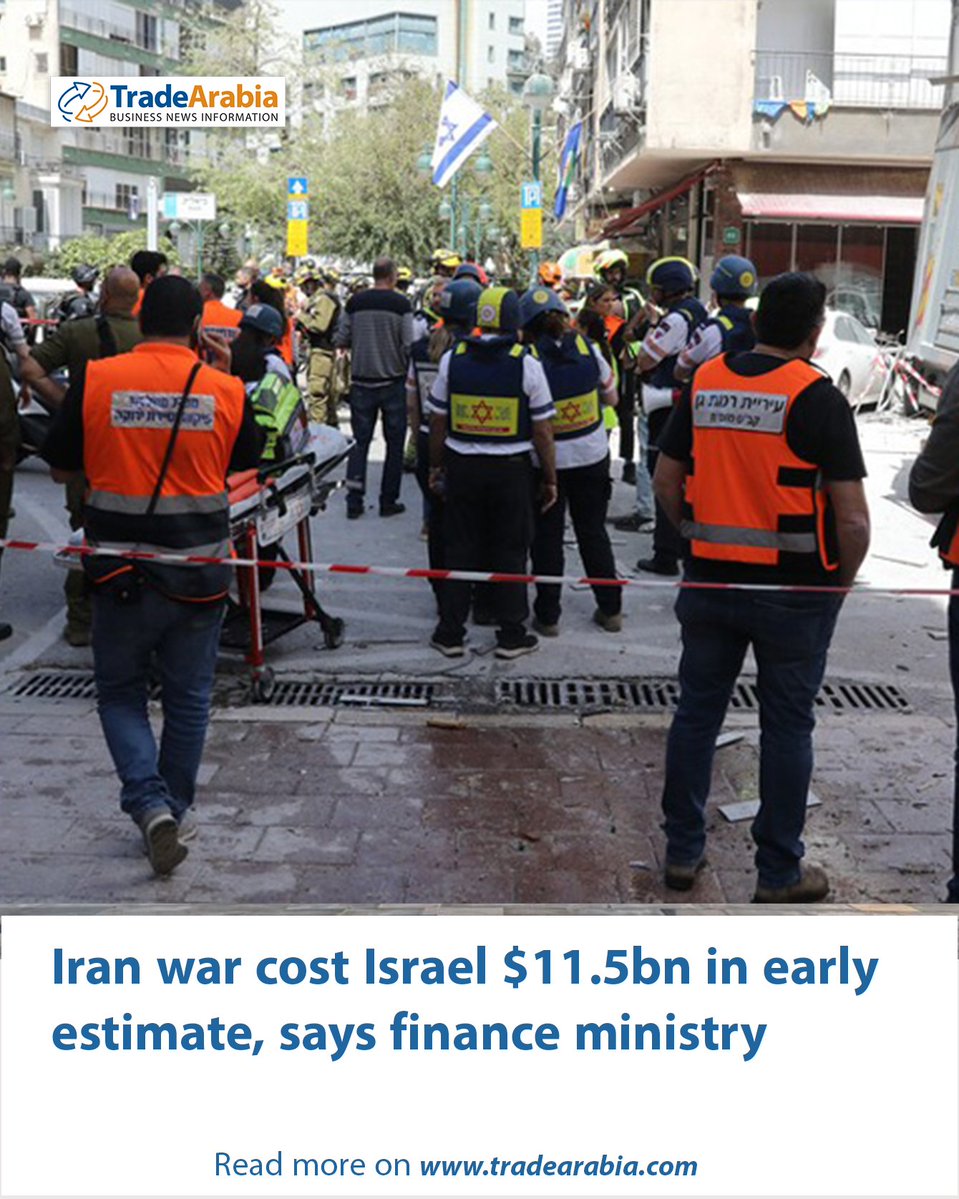 TradeArabia's tweet image. Israel's war ​with Iran ‌incurred 35 billion shekels ($11.52 ​billion) ​in budgetary expenses, ⁠with 22 ​billion shekels ​of that going to defence, reported Reuters citing ​the ​Finance Ministry on ‌Sunday.
Read more on tradearabia.com/News/413930/Ir…

#Tradearabia #War #costs #Iran