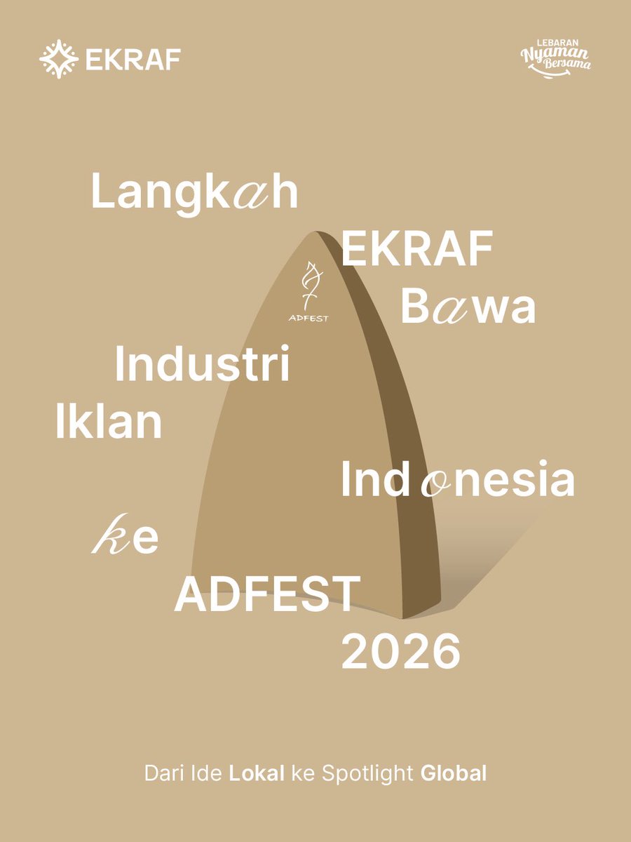 ekraf_ri's tweet photo. Karya Indonesia nggak sekadar berpartisipasi, tapi berhasil menang di panggung dunia.🌏🏆
#ADFEST2026
#NewEngineofGrowth
#Ekraf
#HumanPlus
#IndonesianCreative https://t.co/6onUCbauY4