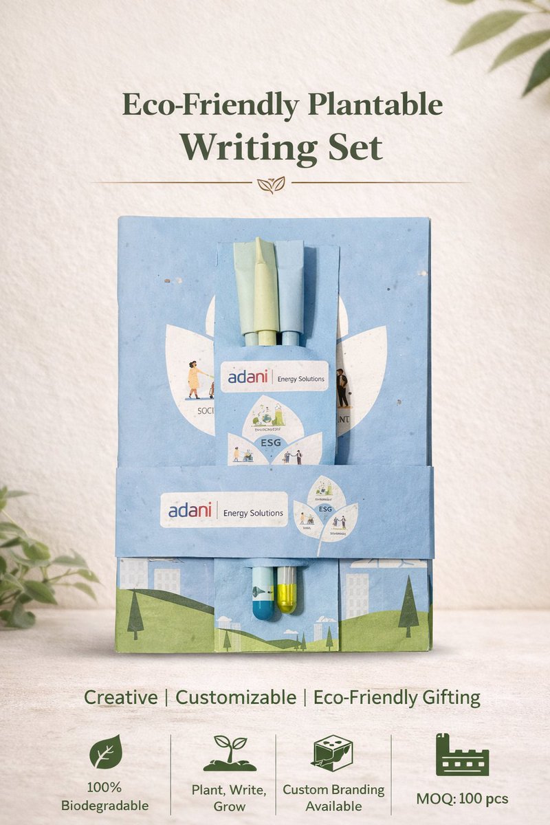 Looking for something unique for your next corporate event?
🌱 Plantable Diary
🌱 Seed Paper Pen
🌱 100% Eco-Friendly
A gift that grows — literally.
DM us for bulk orders &amp; customization.
#CorporateGiftingIndia #EventGifts #EcoFriendlyProducts #SustainableBrands #BulkGifting