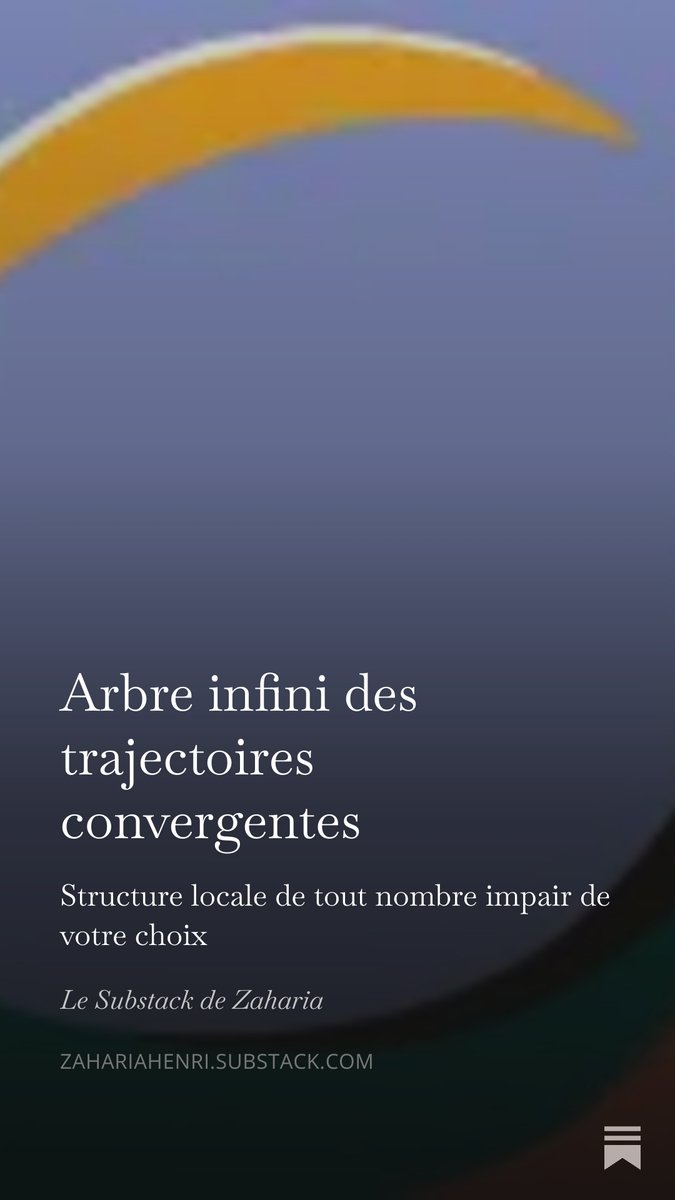HenriZaharia's tweet image. Collatz : Arbre infini des trajectoires convergentes

Structure locale de tout nombre impair de votre choix
Code Python disponible sur demande

Lien vers arbre Collatz 41 rep 50
dropbox.com/scl/fi/nqcu7vh…

#Collatz #NumberTheory #math