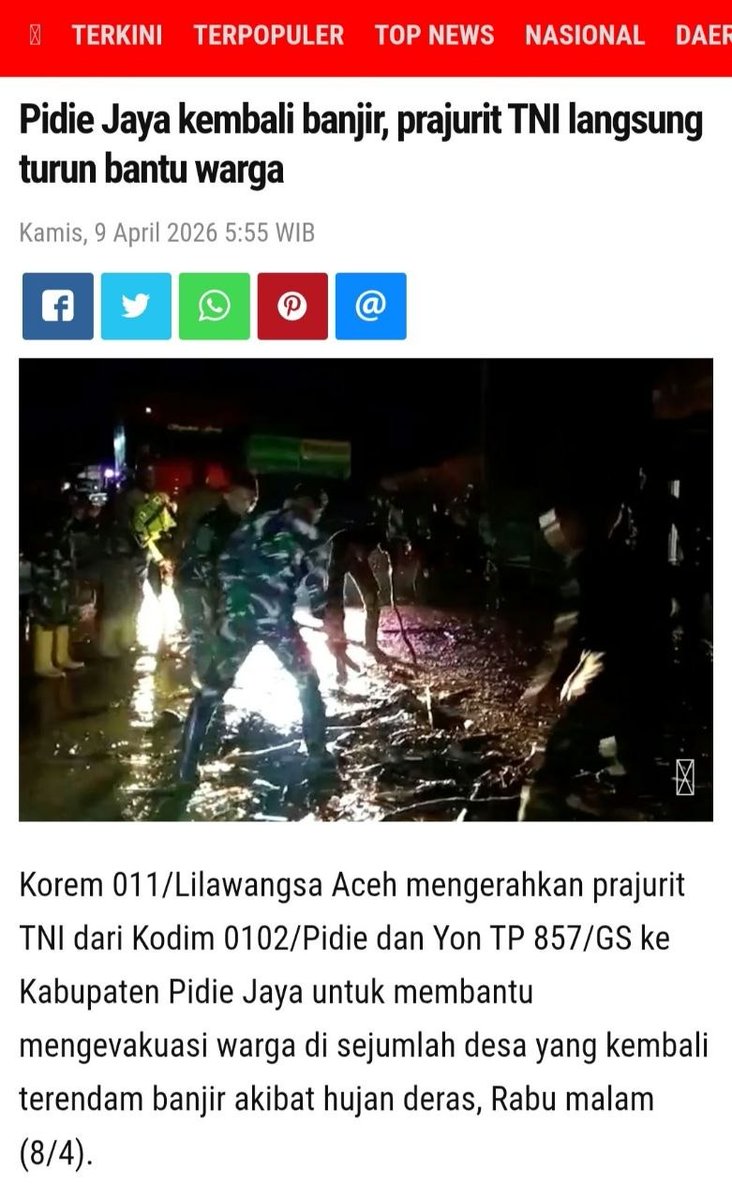 Ali_Mudinn's tweet photo. Bencana, konflik, ancaman,  atau juga darurat. Dalam situasi bagaimanapun, TNI Kita siap siaga mengutamakan keselamatan masyarakat.

Sigap Utamakan Rakyat https://t.co/ZEUk58Hq3Z