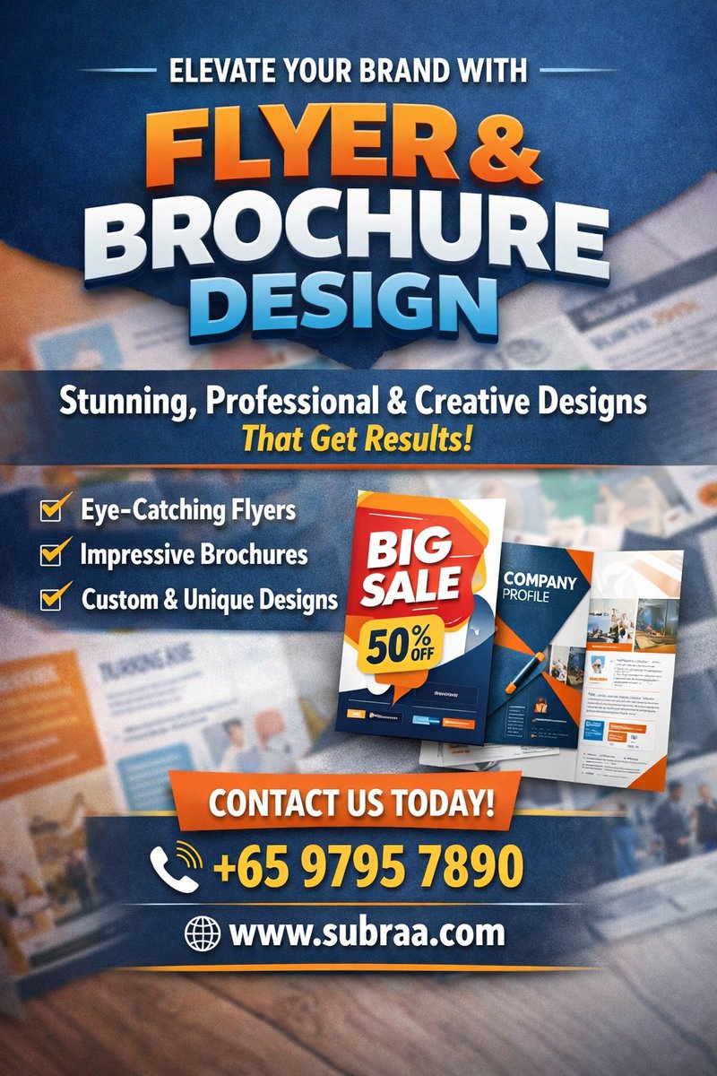 Chitusharmi's tweet image. Whether you need designs for print or digital distribution, we ensure high-resolution outputs and flawless layout ready for use

subraa.com/brochure-design

#FlyerDesign #BrochureDesign #PrintDesign #GraphicDesign #MarketingMaterials #CreativeDesign #BusinessFlyer #CorporateBrochure