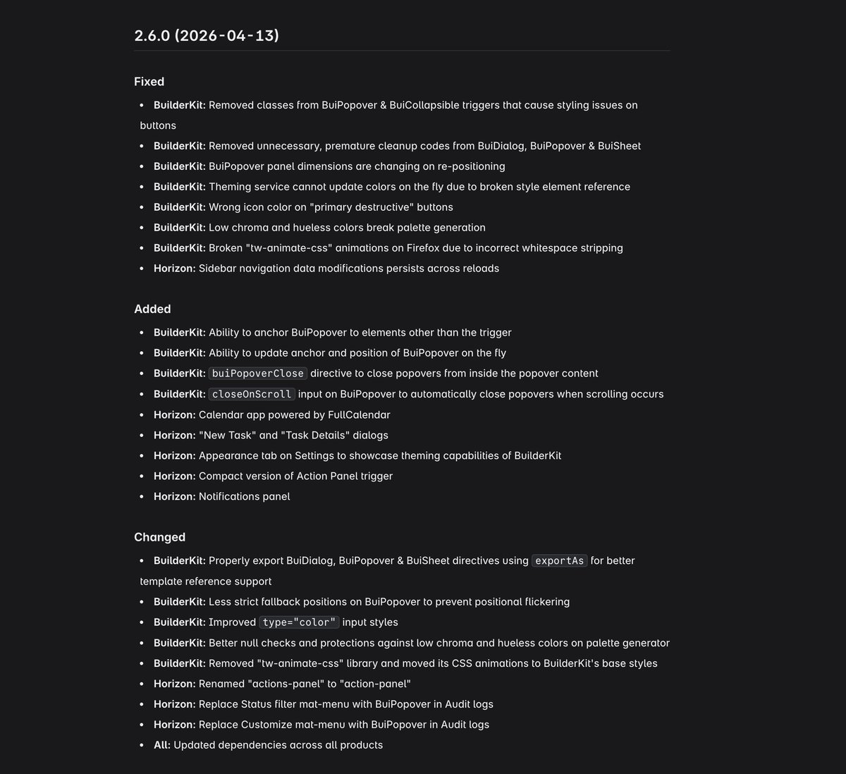 builderkitdev's tweet photo. 🚀 BuilderKit v2.6.0 is out.

Packed with fixes, better popover control and a bunch of Horizon improvements.

https://t.co/mCuyiGTPFE https://t.co/Mr19spKswi