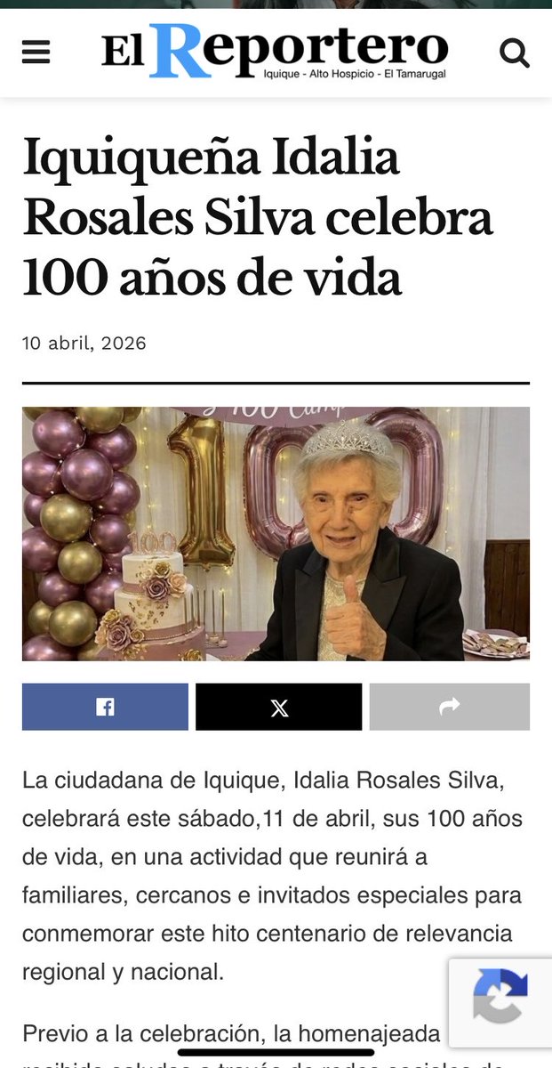 marianapilarg's tweet photo. Y también contarles que estuvo muy popular en los medios locales 🤩🥰
Muchas gracias por darle tanta entretención a mi madre @rodrigosepu @KarendTV @Sepulinares https://t.co/sHUN9Ys726