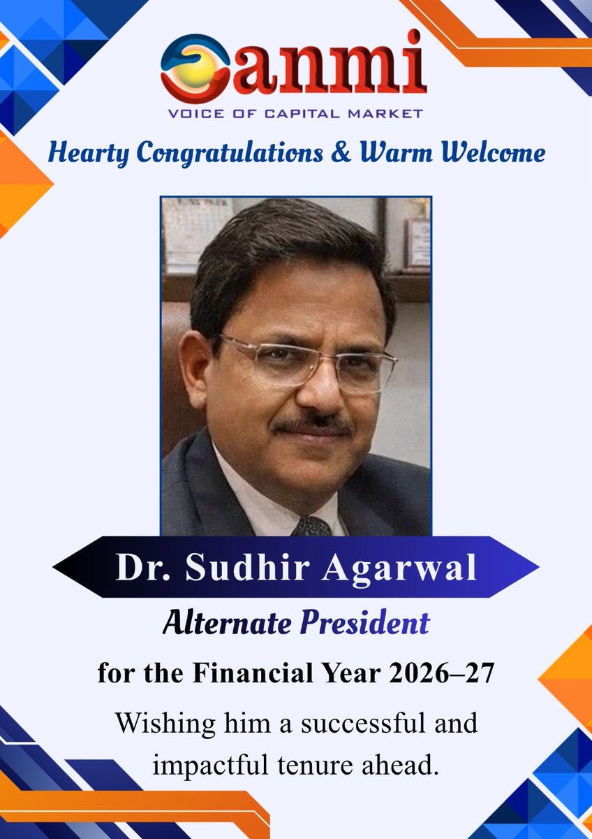 OfficialAnmi's tweet image. ANMI Congratulates Dr. Sudhir Agarwal for being elected as Alternate President, ANMI for the financial year 2026-27

Wishing him a successful and impactful year ahead.
 
#anmiofficial #alternatepresident #2026-27 #congratulations🎉