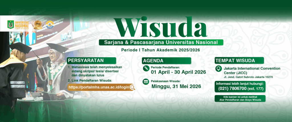 UNAS1949's tweet photo. PENGUMUMANNN! 🎓📢

kepada seluruh calon wisudawan dan wisudawati UNAS, pelaksanaan WISUDA Sarjana &amp; Pascasarjana Periode I Tahun Akademik 2025/2026 akan berlangsung pada :

🗓️ MINGGU, 31 MEI 2026
📍 JICC

SCAN BARCODE UNTUK MELIHAT LINK PENDAFTARAN &amp; BIAYA WISUDA! 🎓 https://t.co/cmS6fET6lT