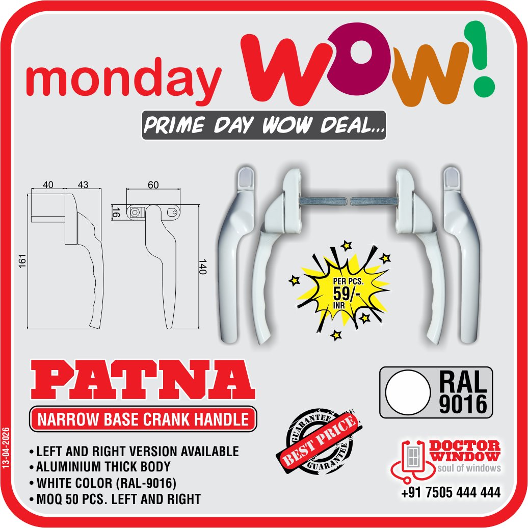 DOCTORWINDOW_IN's tweet image. 𝗪𝗢𝗪 𝗗𝗘𝗔𝗟 𝗔𝗟𝗘𝗥𝗧!
Get premium-quality products at affordable prices – only with @DOCTORWINDOW_IN 

Contact @DOCTORWINDOW_IN  at +𝟗𝟏 𝟕𝟓𝟎𝟓 𝟒𝟒𝟒 𝟒𝟒𝟒 or email at 𝗶𝗻𝗳𝗼@𝗱𝗼𝗰𝘁𝗼𝗿𝘄𝗶𝗻𝗱𝗼𝘄.𝗰𝗼𝗺

#handles #dooraccessories #doctorwindow #soulofwindows