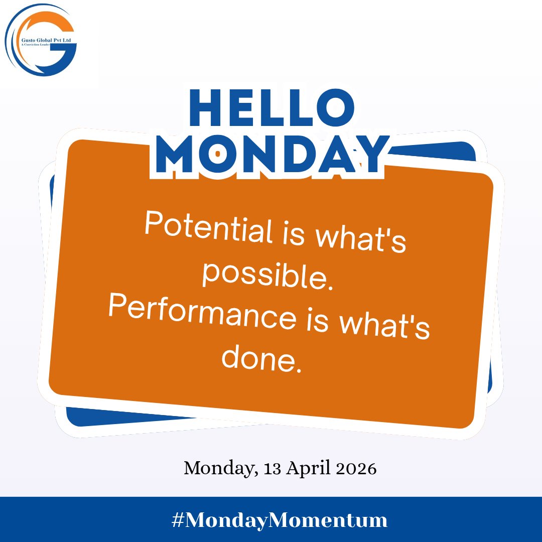 GustoTechNet's tweet photo. Happy Monday ⚙️

Potential talks.
Performance delivers.

#Gusto #MondaysMotivation #corporate #potential #performance https://t.co/iYi07gDN5G