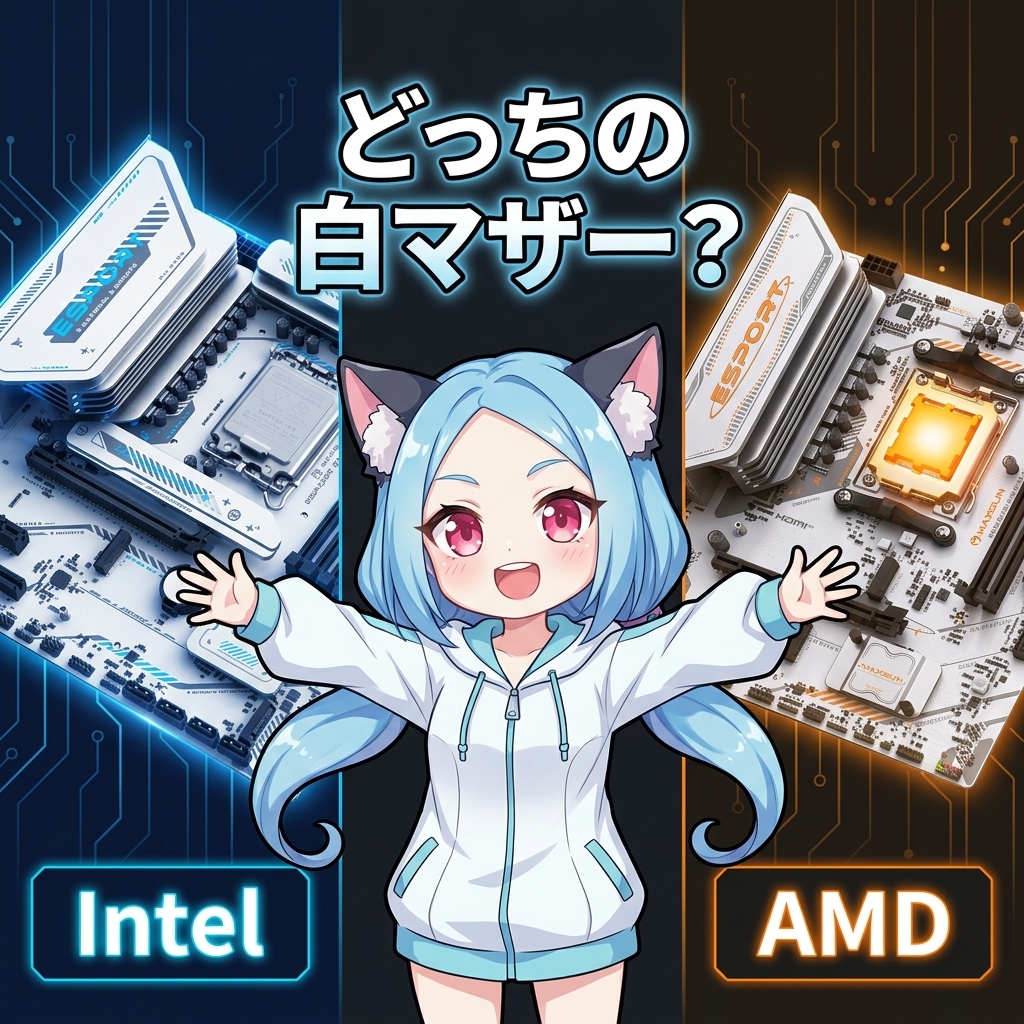 Maxsunjp's tweet photo. おはようSUN☀️
白PCを組む時、みんな一回は悩むやつ。
Intelの白マザー?
それともAMDの白マザー?
どっちが多いかコメントで決着つけよ。
コメントで教えてください🤍
#MAXSUN #白PC #IntelvsAMD https://t.co/6wNtM1aA7f