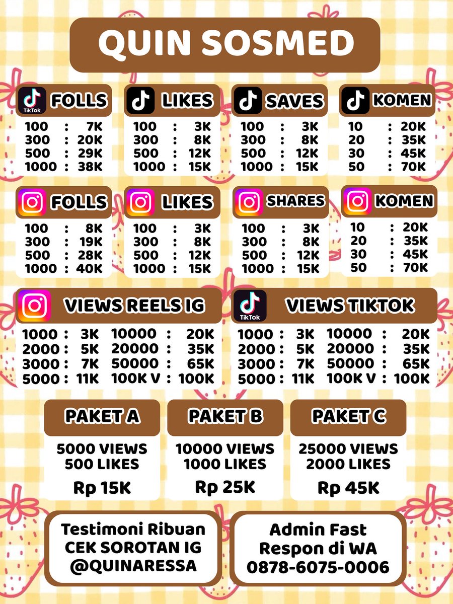 nyanzmi's tweet photo. Raedy  —  jual followers likes views tiktok ig instagram shopee indonesia indo like view foll follower jasa buzzer comment komen beli real mūrāh upfoll wts wtb tāmbāh folls zonauang vt ૮₍˃̵֊ ˂̵ ₎ა ♡

ꕤ testiee :: @ QUINSOCMED
ꕤ fāstrēspp wā :: 087860750006 https://t.co/tA5t8uSE3h
