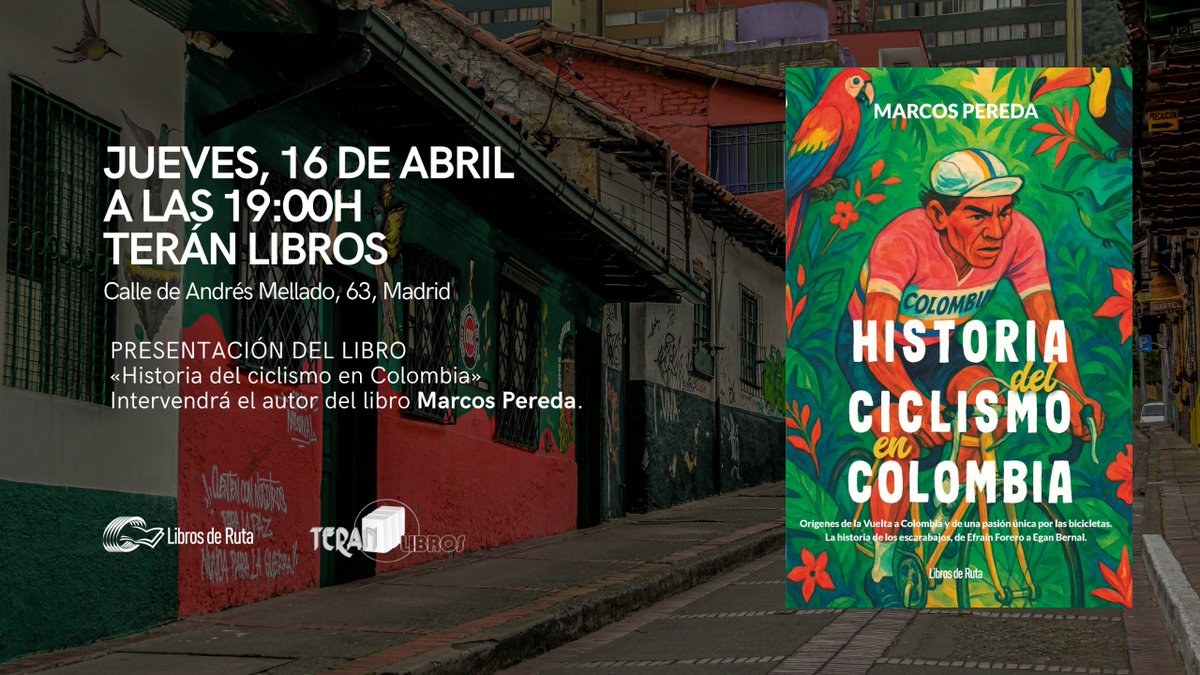 Este jueves, Marcos Pereda estará en Madrid presentando su libro 'Historia del ciclismo en Colombia' 

📅 Jueves 16 de abril
⌚19:00 
🏚️Terán Libros. Madrid

¡Te esperamos!