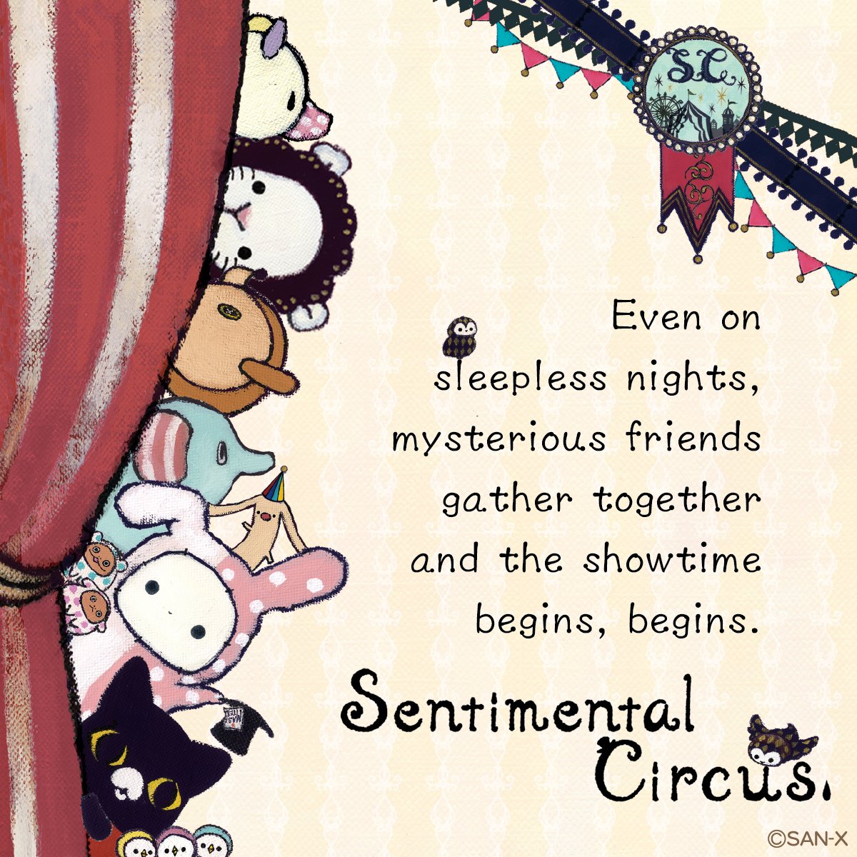 sanx_global's tweet photo. Even on sleepless nights, mysterious friends gather together and the showtime begins, begins 🎪🤡
#sanx #sanxoriginal #sentimentalcircus https://t.co/4ssW833714