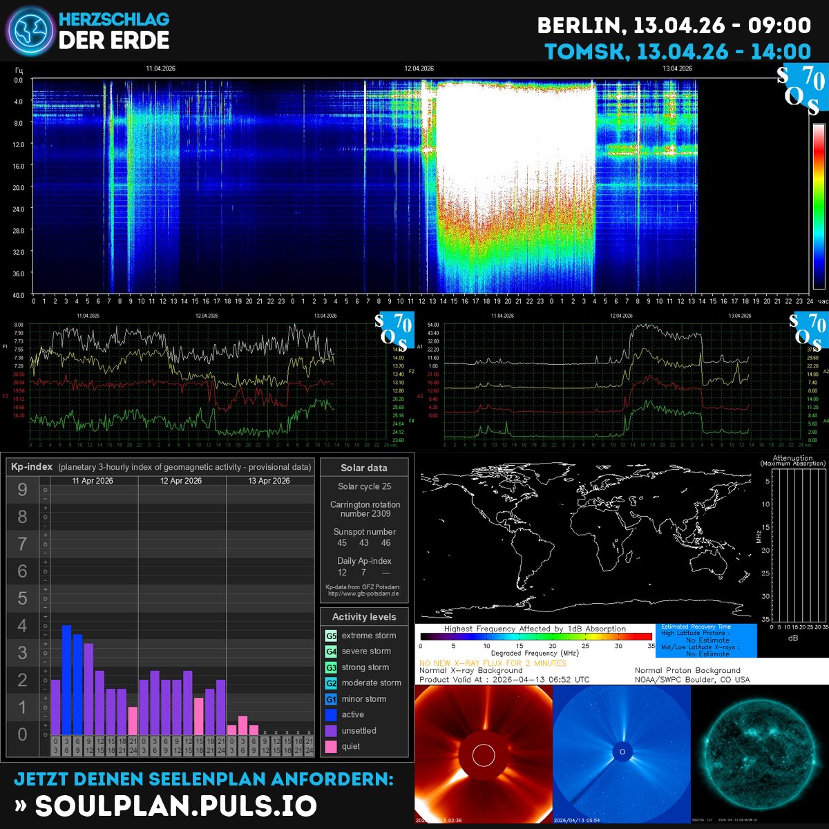 SchumannBotDE's tweet image. 🌍✨ Today's cosmic waves bring powerful renewal energy! The Earth's heartbeat resonates with solar activity—align with the pulse and manifest your truth. 💫 #CosmicEnergy #Schumann #SolarFlares

kompass.herzschlag-der-erde.de