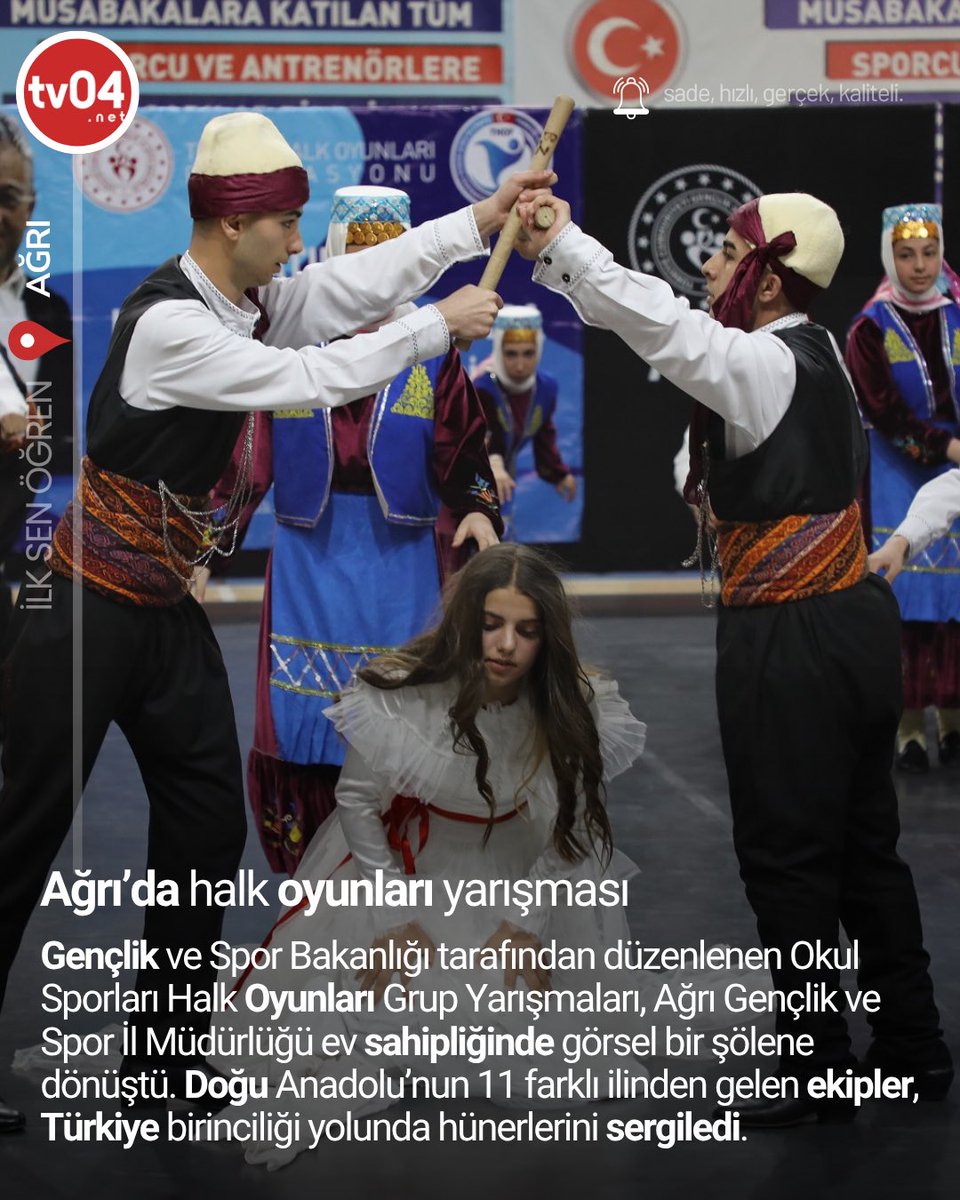 Ağrı’da halk oyunları şöleni: 11 İlden yüzlerce sporcu sahne aldı tv04.net/agri-da-halk-o…