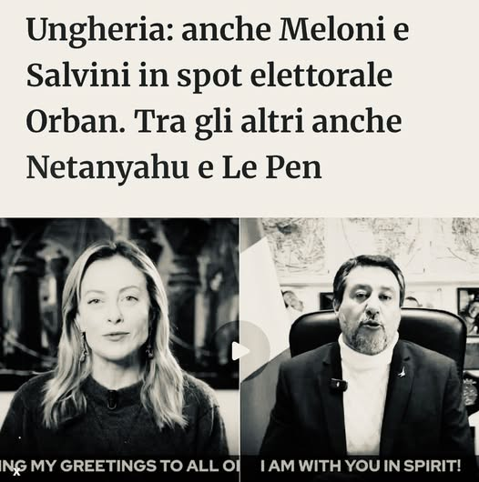 BlobRai3's tweet image. "ORFAN" (NOI SIAM)...!?!
(Amracord)
Ungheria, il crollo di Orban. Magyar nuovo presidente: “Fine del regime”. Affluenza record. Il premier uscente lo ha chiamato per congratularsi e ha ammesso la sconfitta, un dato che ha definito "chiaro e doloroso"
(La Stampa)
#blob ore 20 Rai3
