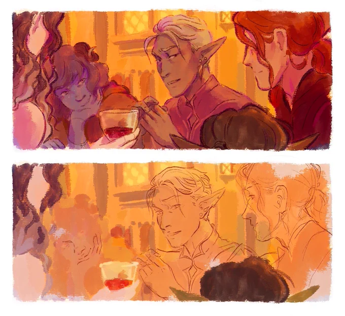---> Decided to migrate all the episode doodles to bl*sky ---> immediately got psyched out by how wonky the early ones were ---> redraw time #criticalrolefanart 