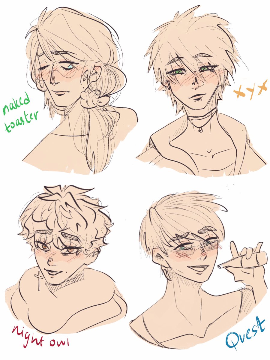 zeanaartss's tweet image. #bloomingpanic boys :D #xyx #quest #nakedtoaster #nightowl #visualnovel