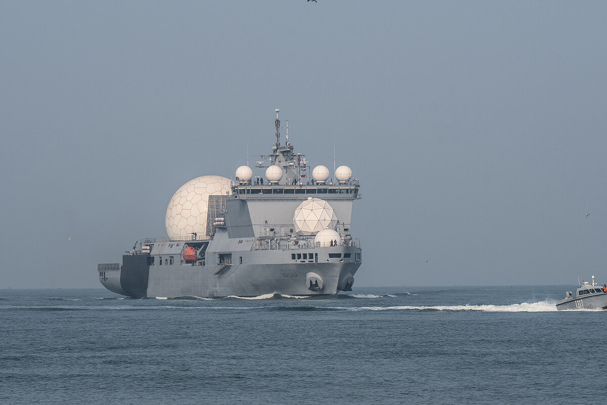 Ins Vinash INS Dhruv Missile Instrumentation Range Ship of Indian Navy. It job is ...
