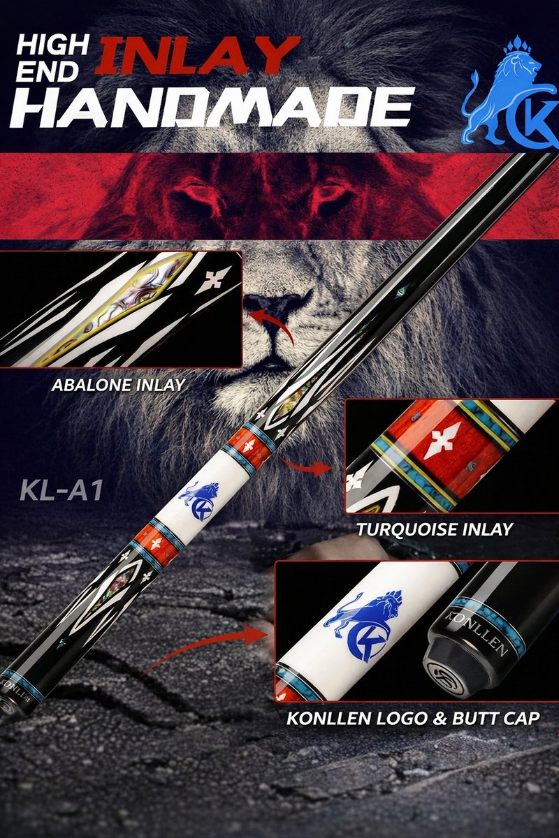 konllen_Lion's tweet image. Konllen KL-A1. The king of inlays. 👑 
Full butt abalone + turquoise rings + Safflower Pear wood + AXD carbon core. Carom cue that plays like a pro. Evil-repelling? Maybe. Game-changing? Definitely. #Konllen #CaromCue
The link on Amazon👇
amazon.com/dp/B0CDC5S5QR?…