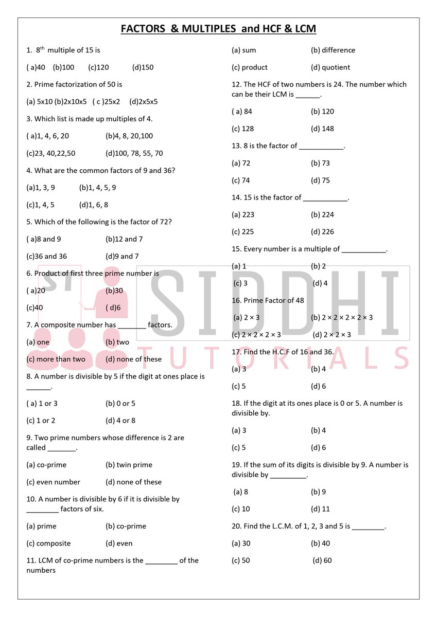 siddhi_tutorial's tweet image. Mock Test - 3 (Today!)
📘 Chapter: Factors, Multiples, HCF &amp;amp; LCM

🎯 Calling all SAINIK SCHOOL &amp;amp; NAVODAYA SCHOOL Aspirants!
🔥 Target: AISSEE 2027 | NAVODAYA 2027

#AISSEE2027 #Navodaya2027 #MockTest #MathPractice #SainikSchool #JNV #SuccessJourney #oavs #odishaadarshavidyalaya