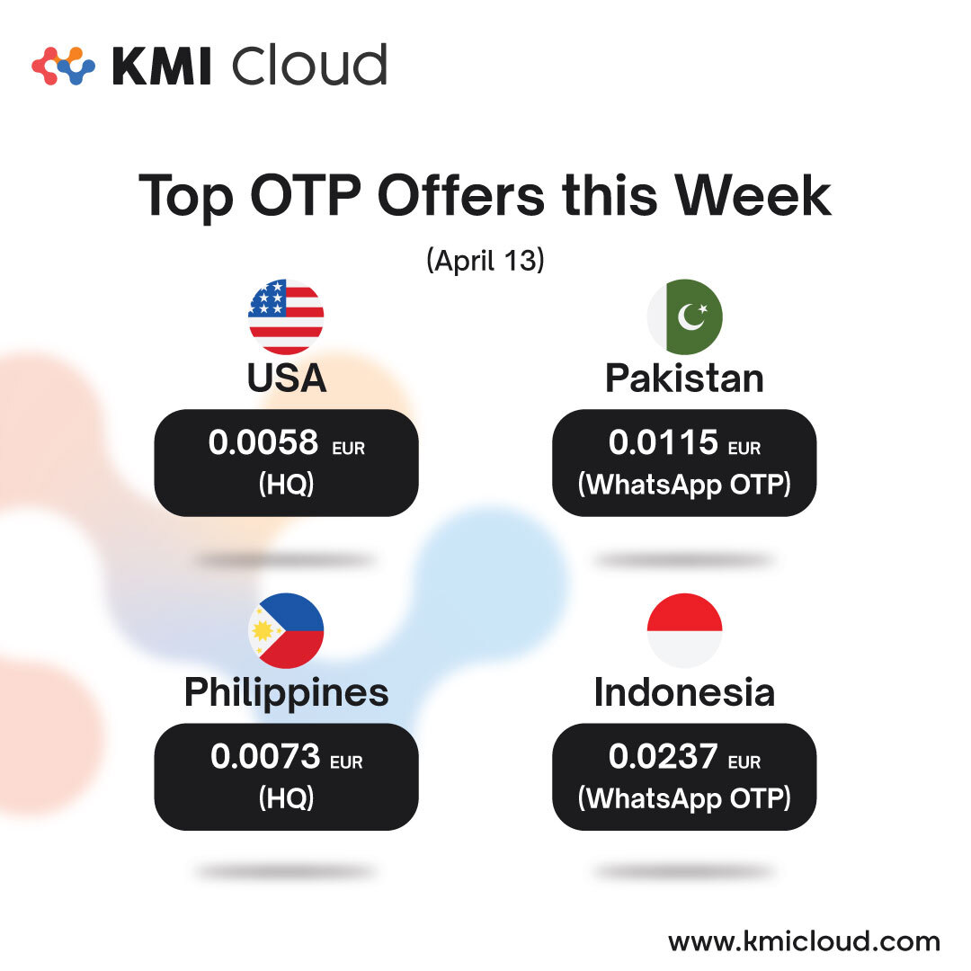 KMI_Africa's tweet image. Power your verifications with KMI Cloud, delivering fast and secure OTPs. #SMS #bulksms #OTP #africa #asia #northamerica #southamerica #europe #australia #ghana #mexico #colombia #brazil #thailand #indonesia #malaysia #Bangladesh #peru #argentina #portugal #China #japan #kmicloud