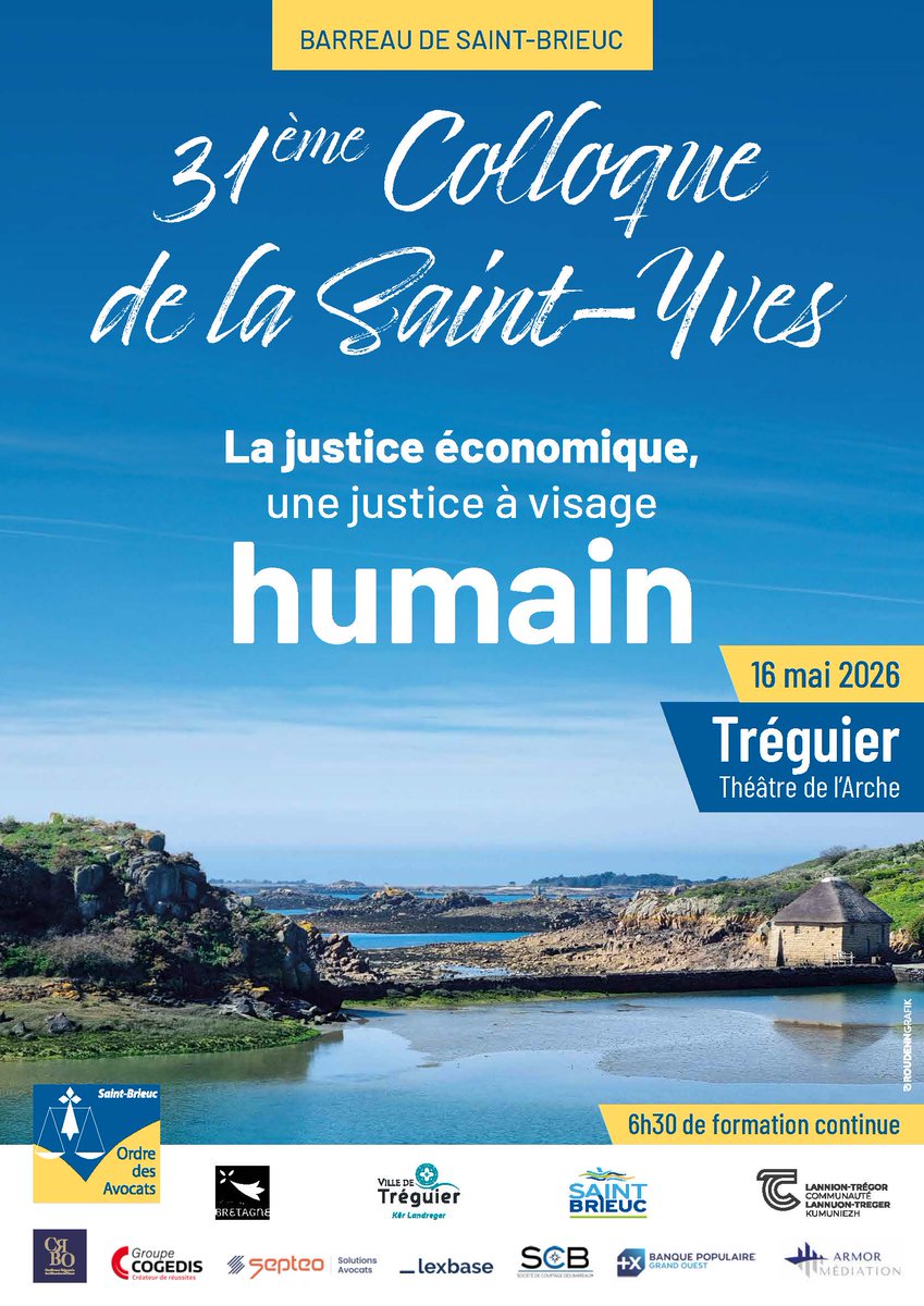 ColloqueSaintYv's tweet photo. Prochaine édition du Colloque de la Saint-Yves : le samedi 16 mai 2026 à TREGUIER ! 

Info et inscription : https://t.co/59lhhsg1Io https://t.co/aN0gzP5lCv
