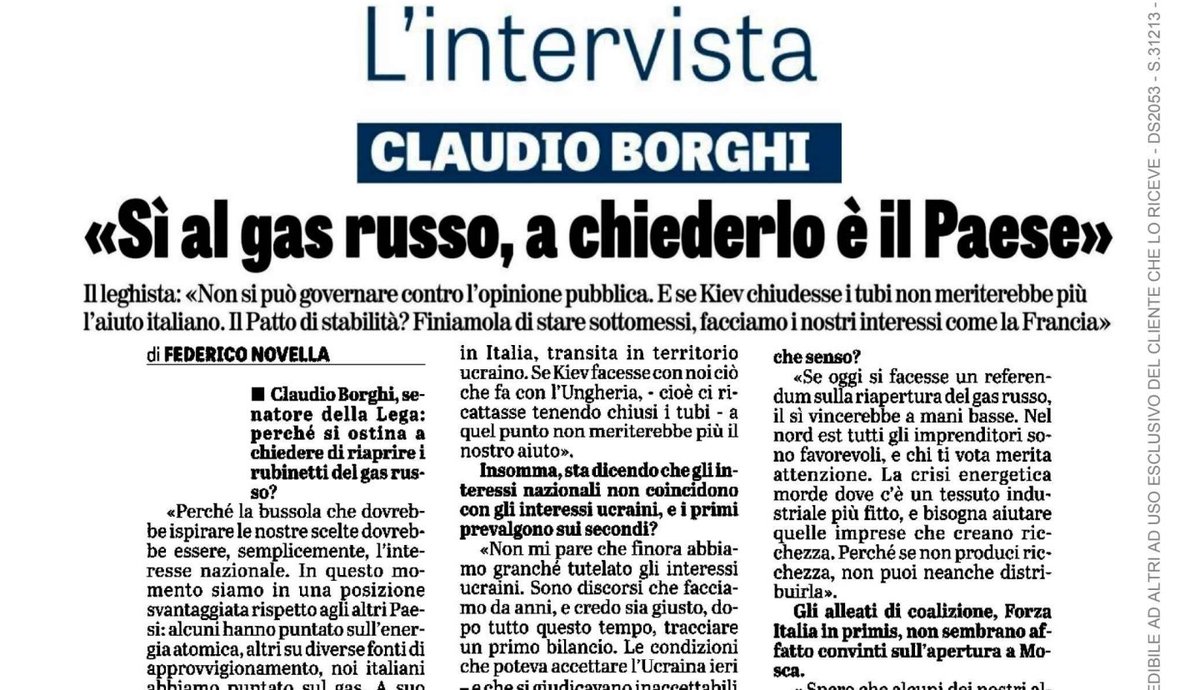 Oggi su <a href="/LaVeritaWeb/">La Verità</a> c'è una mia lunga intervista ben condotta da <a href="/federiconovella/">Federico Novella</a>